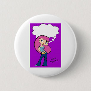 Bóton Redondo 5.08cm Botão dos peixes