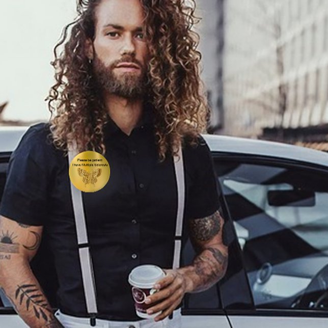 Bóton Redondo 5.08cm Botão Dourado Esclerose Múltipla (Criador carregado)