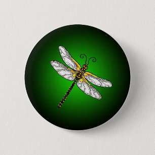 Bóton Redondo 5.08cm Botão Dragonflies Verde