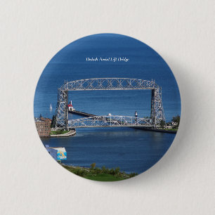 Bóton Redondo 5.08cm Botão Duluth Aerial Lift Bridge