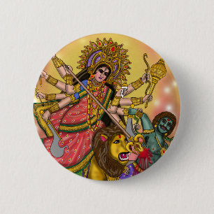 Bóton Redondo 5.08cm Botão Durga Matando Mahishasura