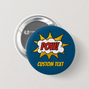 Bóton Redondo 5.08cm Botão Efeito Som Comic Pow