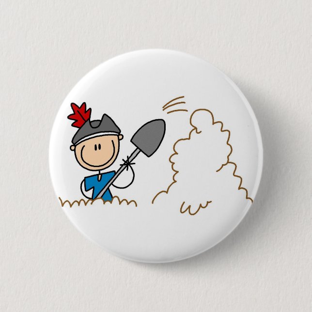 Bóton Redondo 5.08cm Botão enterrado do pirata do tesouro (Frente)