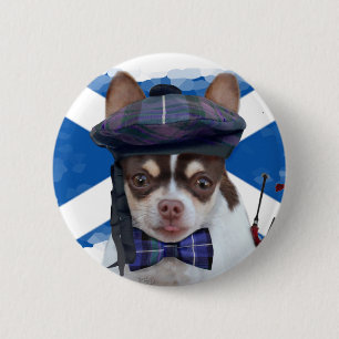 Bóton Redondo 5.08cm Botão escocês do cão da chihuahua