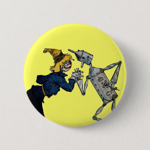 Bóton Redondo 5.08cm Botão Espantalho e Homem de Tin