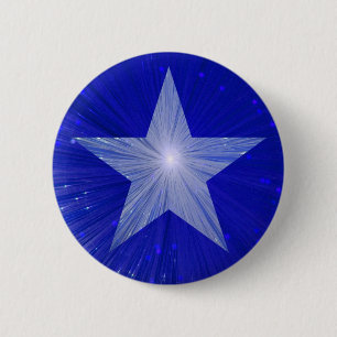 Bóton Redondo 5.08cm Botão Estrela Azul Escura