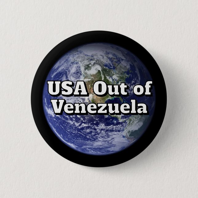 Bóton Redondo 5.08cm Botão EUA fora da Venezuela (Frente)