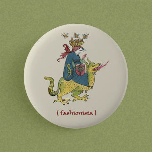 Bóton Redondo 5.08cm Botão "Fashionista" medieval