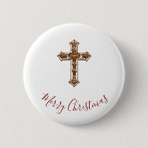 Botão Feliz Natal - Cruz