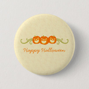 Bóton Redondo 5.08cm Botão Feliz Pumpkin Roda o Halloween