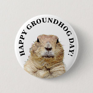Bóton Redondo 5.08cm Botão Feriado Feliz Dia de Marmota