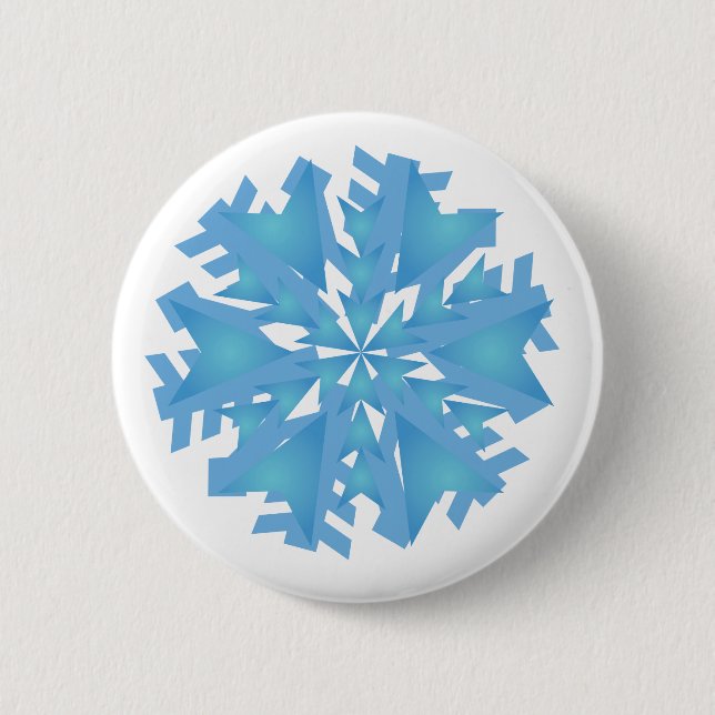 Bóton Redondo 5.08cm Botão Floco de Neve Natal (Frente)