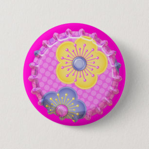 Bóton Redondo 5.08cm Botão Flor Boné Mochila Mochila