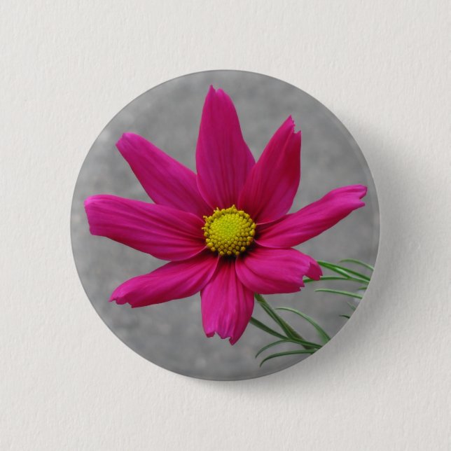 Bóton Redondo 5.08cm Botão Flor Rosa (Frente)