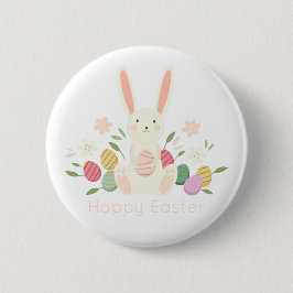 Bóton Redondo 5.08cm Botão floral simples do Pin do coelhinho da Páscoa