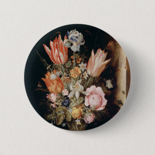 Bóton Redondo 5.08cm Botão Flores de Van den Berghe