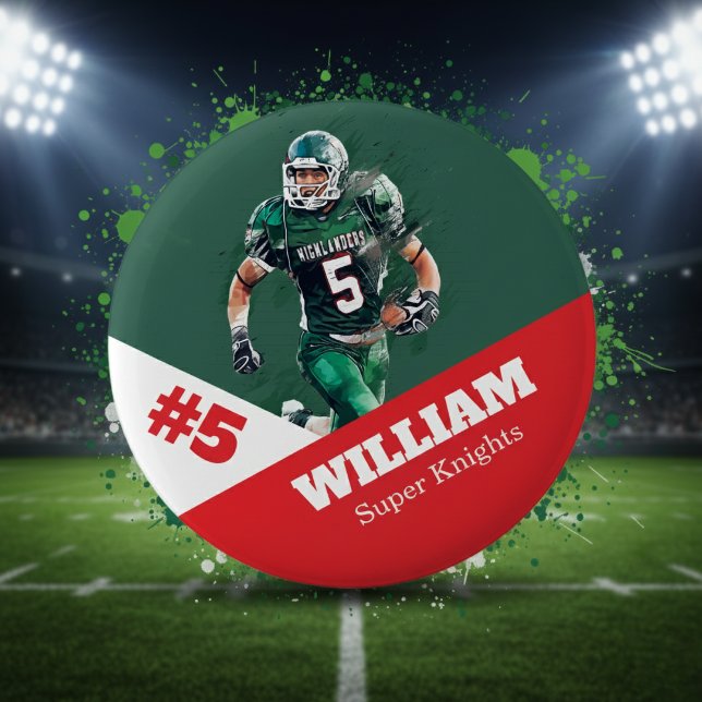 Bóton Redondo 5.08cm Botão fotodesportivo personalizado / futebol por p (Criador carregado)