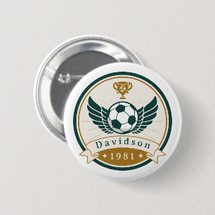 Bóton Redondo 5.08cm Botão - Futebol do futebol - Personalizado - Adici