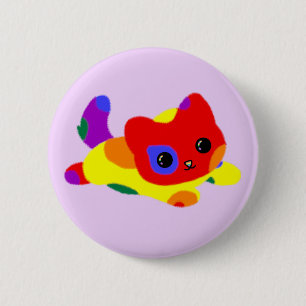 Bóton Redondo 5.08cm Botão Gato do Orgulho LGBT+