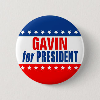 Bóton Redondo 5.08cm Botão "GAVIN para PRESIDENTE"