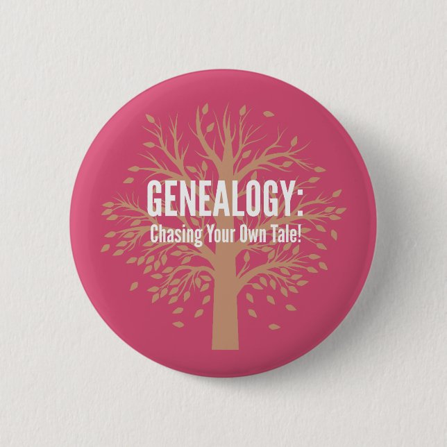Bóton Redondo 5.08cm Botão Genealogico (Rosa) (Frente)