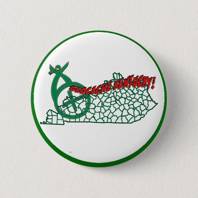 BÓTON REDONDO 5.08CM BOTÃO GEOCACHE KENTUCKY COUNTS & ESTADOS (Frente)