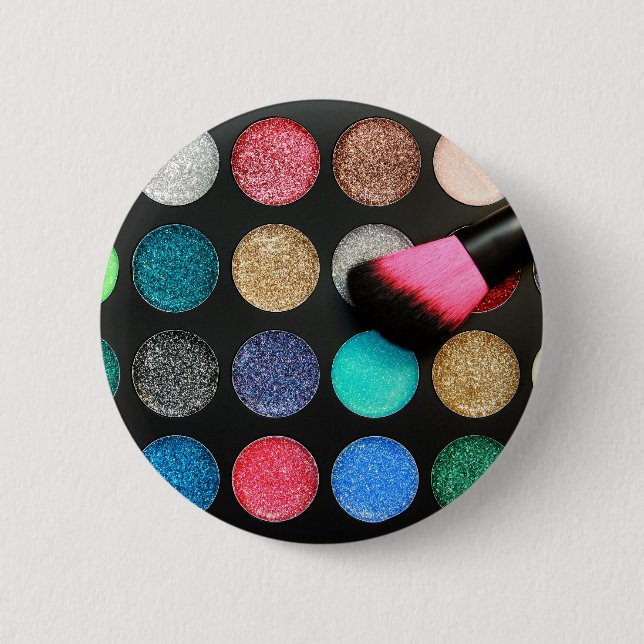Bóton Redondo 5.08cm Botão Glitter Eyeshadow (Frente)
