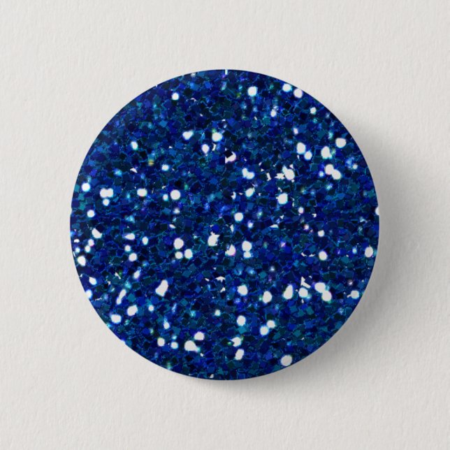 Bóton Redondo 5.08cm Botão Glitters Azul (Frente)