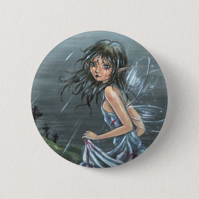 Bóton Redondo 5.08cm Botão gótico de adeus do último sorriso (Frente)