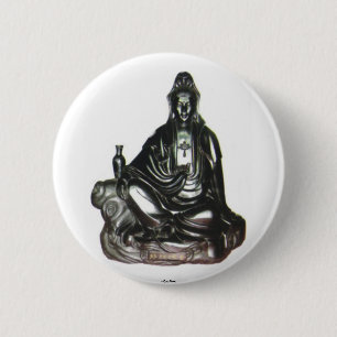 Bóton Redondo 5.08cm Botão Guan Yin