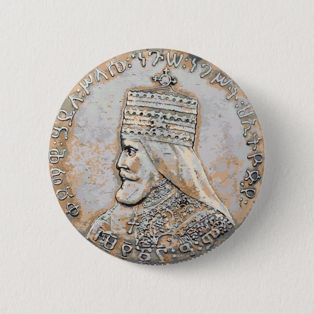 Bóton Redondo 5.08cm Botão Haile Selassie (Frente)