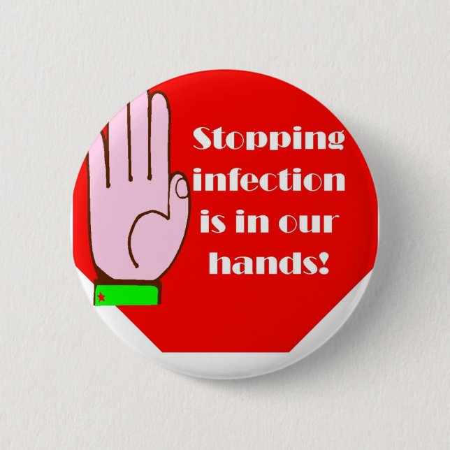 Bóton Redondo 5.08cm Botão Handwashing (Frente)