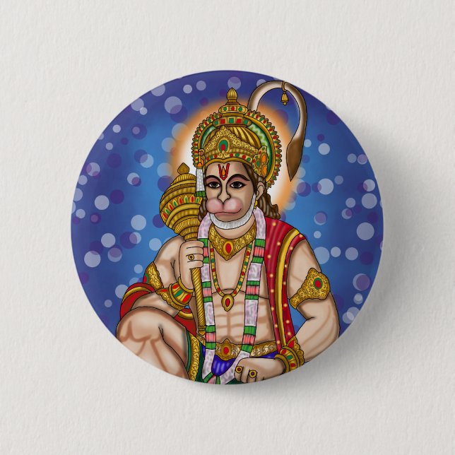 Bóton Redondo 5.08cm Botão Hanuman (Frente)