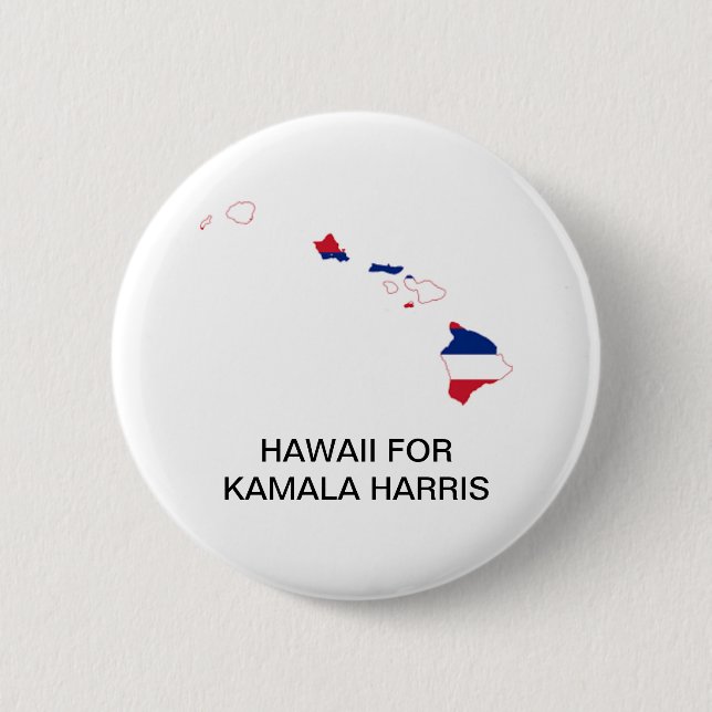 Bóton Redondo 5.08cm Botão HAWAII para Kamala Harris 2024 (Frente)