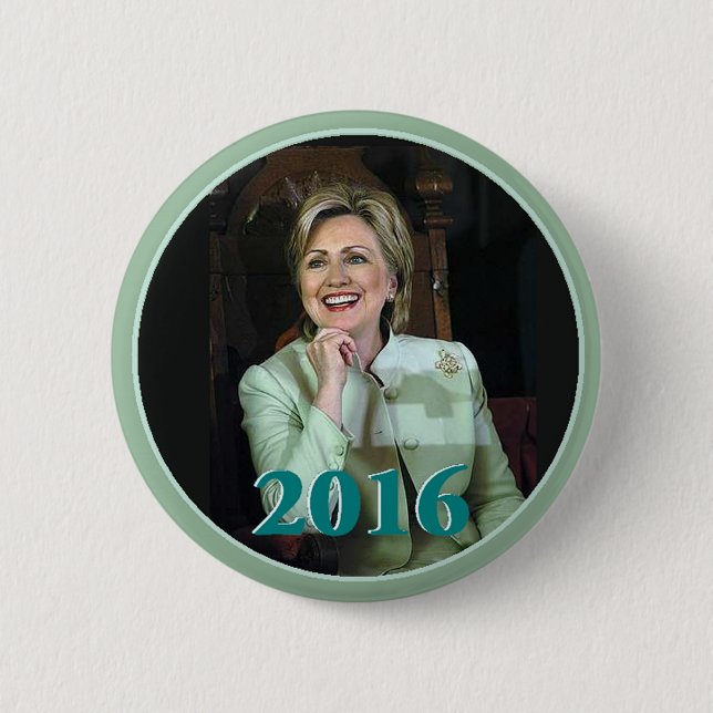 Bóton Redondo 5.08cm Botão Hillary 2016 (Frente)