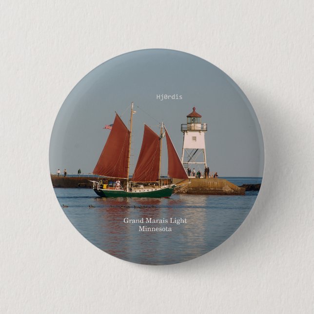 Bóton Redondo 5.08cm botão Hjordis (Frente)