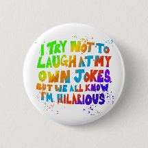 Botão Humor Hilário: Texto Colorido