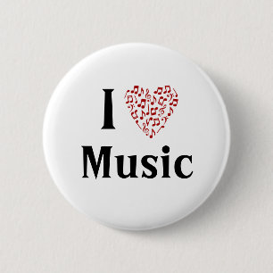 Bóton Redondo 5.08cm Botão I Heart Music Personalizable