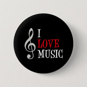 Bóton Redondo 5.08cm Botão I Love Music