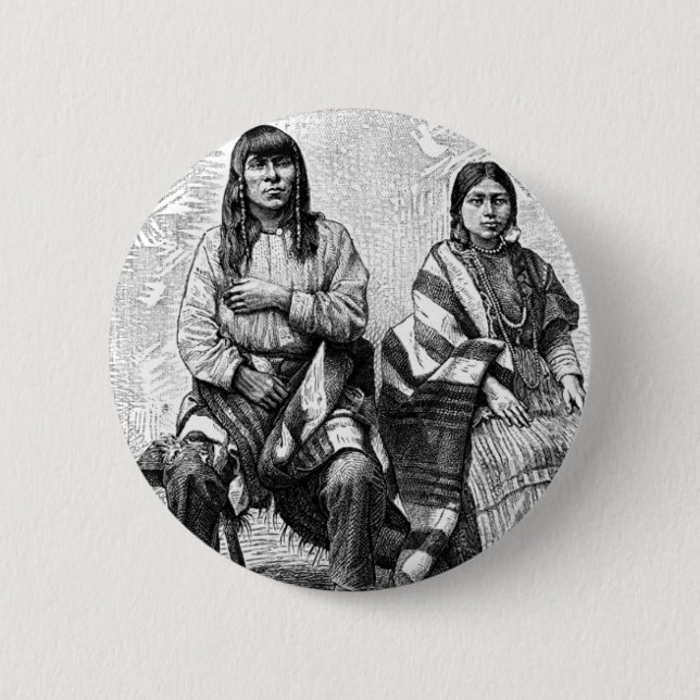 Bóton Redondo 5.08cm Botão Índios Americanos (Frente)