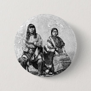 Bóton Redondo 5.08cm Botão Índios Americanos