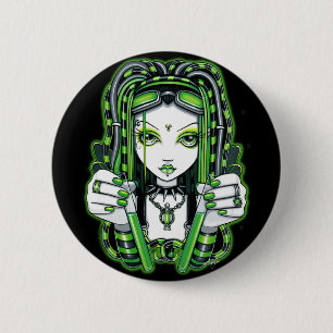 Bóton Redondo 5.08cm Botão industrial escuro de "Vivian" Cybergoth Fae