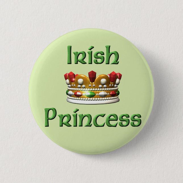 Bóton Redondo 5.08cm Botão irlandês da princesa (Frente)
