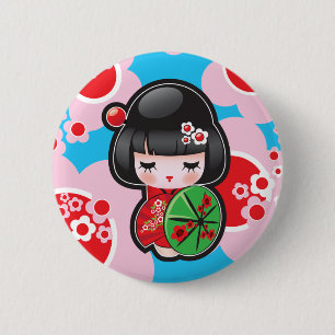 Bóton Redondo 5.08cm Botão japonês da boneca de Kawaii