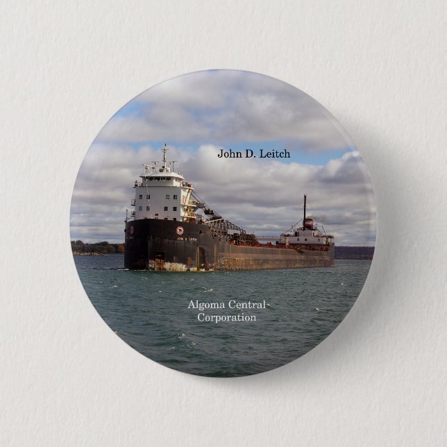Bóton Redondo 5.08cm botão John D. Leitch (Frente)