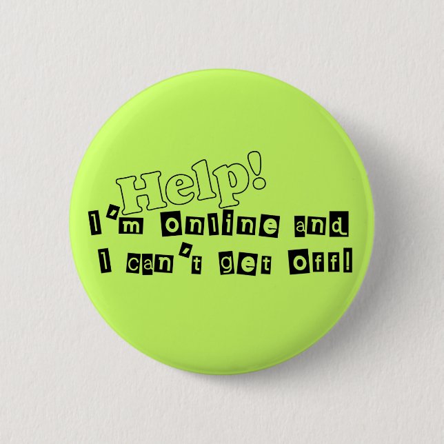 Bóton Redondo 5.08cm Botão Junkie da Internet (Frente)