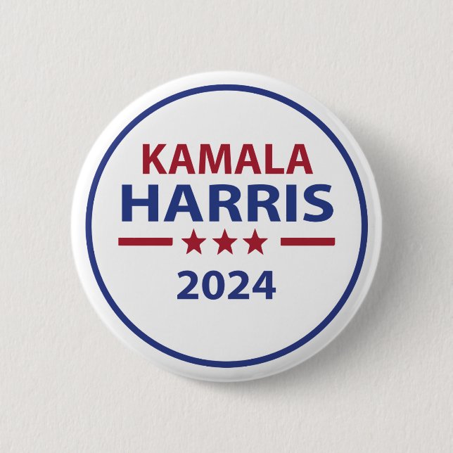 Bóton Redondo 5.08cm Botão Kamala Harris 2024 (Frente)