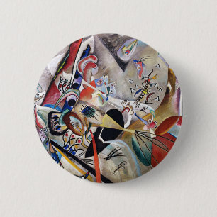 Bóton Redondo 5.08cm Botão Kandinsky Na Cinza