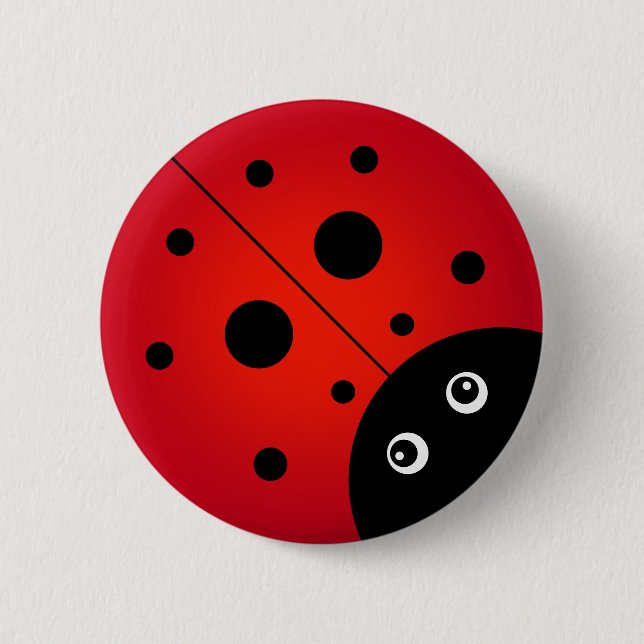 Bóton Redondo 5.08cm Botão Ladybug do KiniArt (Frente)