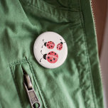 Bóton Redondo 5.08cm Botão Ladybugs de Aquarela<br><div class="desc">Este botão apresenta um trio de beligerantes moles em aquarelas. Coordena-se com a nossa coleção Watercolor Ladybug de presentes,  acessórios,  material de festa e roupas.</div>